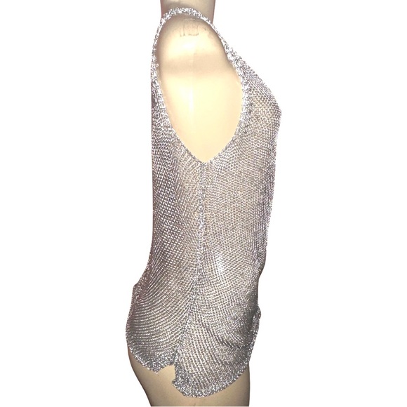 Rare Zadig & Voltaire longshoreman Silvery Mesh Knit Tank Small NWT - Picture 3 of 6